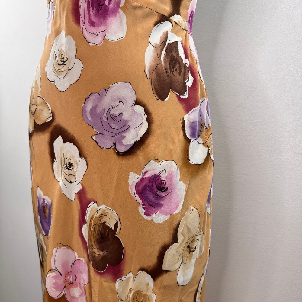 VINTAGE 90's Y2K Laundry by Shelli Segal Beige Fitted Dress Floral Sweetheart 6 - Picture 3 of 11
